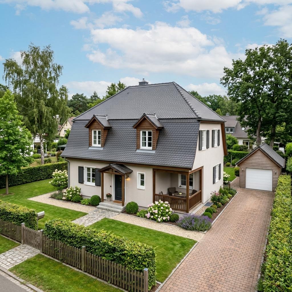 Landhaus Eichenweg 156 von Albert Haus Landhaus Eichenweg 156 von Albert Haus — Fertighaus mit Mansarddach und 156 m²