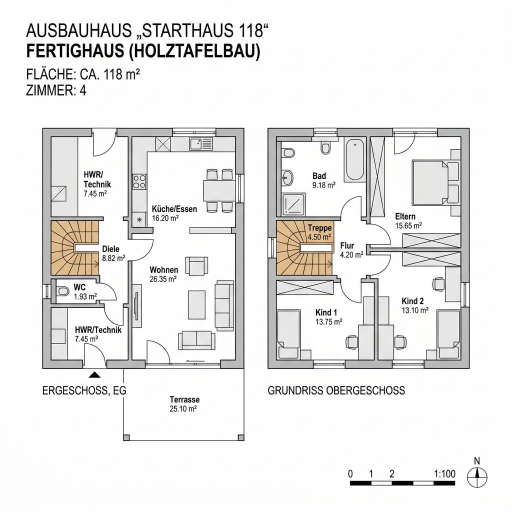 Grundriss Starthaus 118 Grundriss Starthaus 118 von allkauf haus
