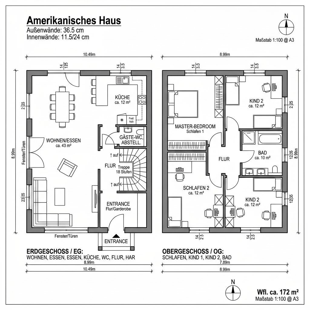 Amerikanisches Haus Boston 172 von Greenville — Holztafelbau mit rund 172 m²