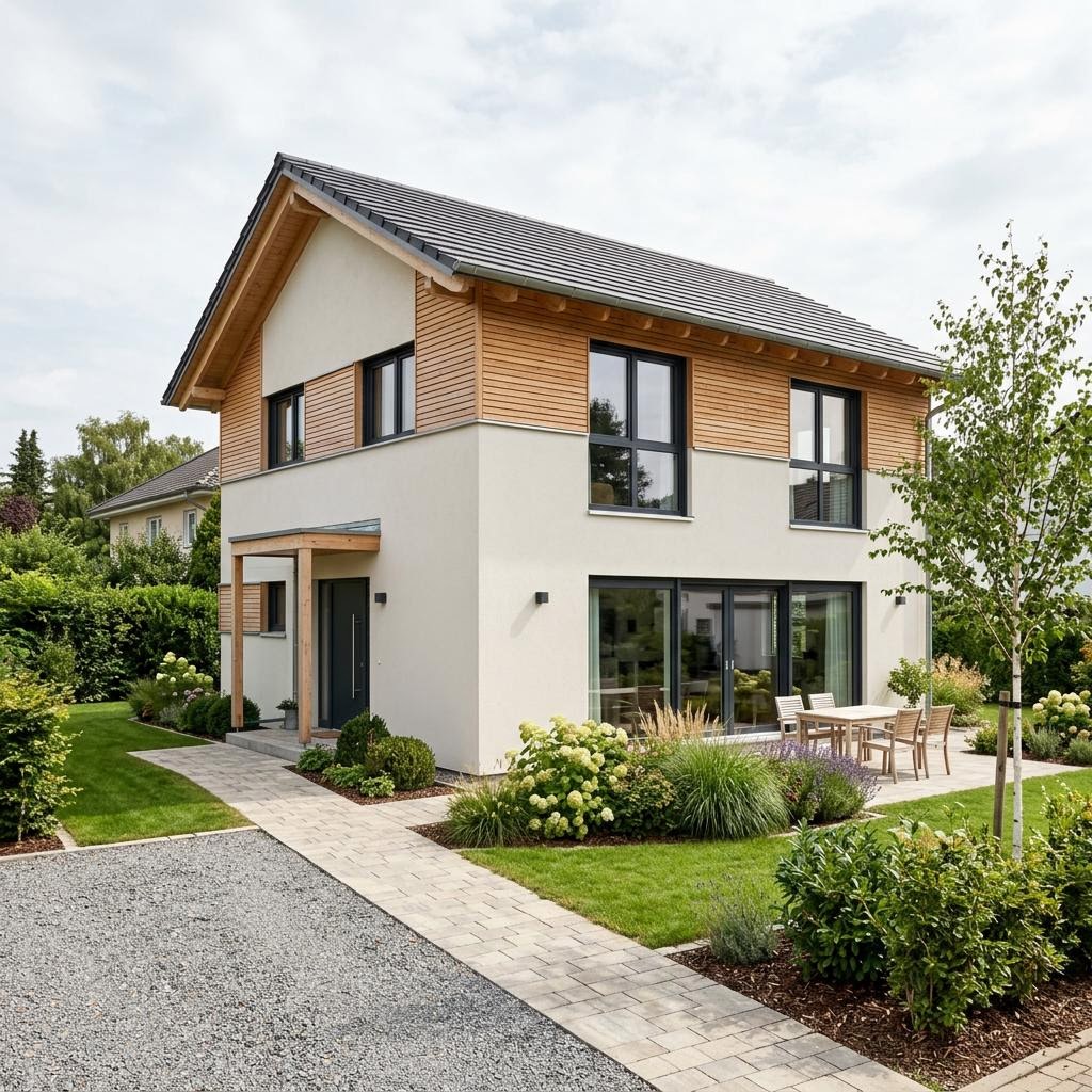 Ausbauhaus Eigenheim Ausbau 128 von Bärenhaus mit Satteldach — Fertighaus mit 128 m² für Eigenleister