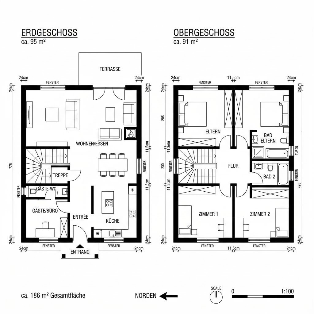 Luxusvilla & Designerhaus Haus Werner von Baufritz — Fertighaus mit rund 186 m²