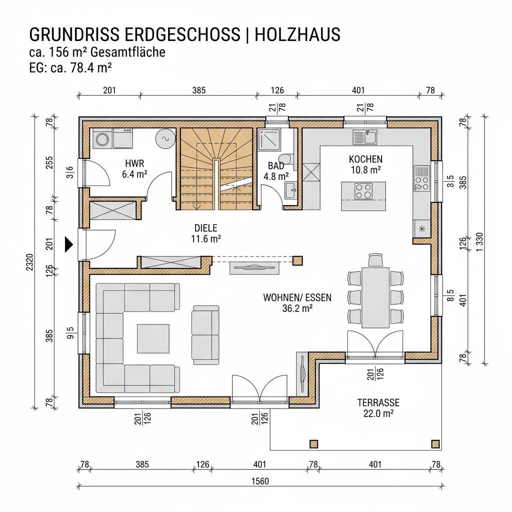 Holzhaus Alpin 156 von Baufritz — ökologisches Holzrahmenhaus mit Satteldach und 156 m²