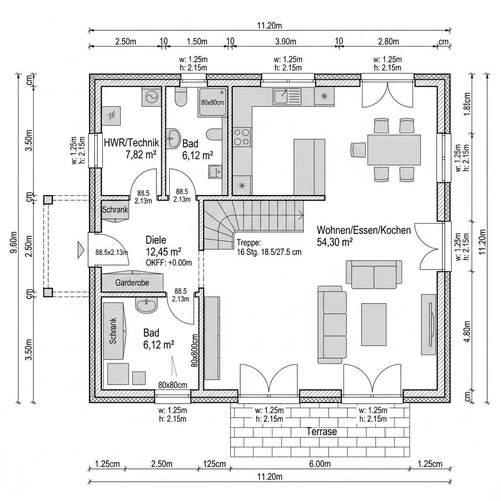 Kubushaus Urban 164 von Baufritz mit Flachdach — kubisches Fertighaus im Bauhausstil mit 164 m²