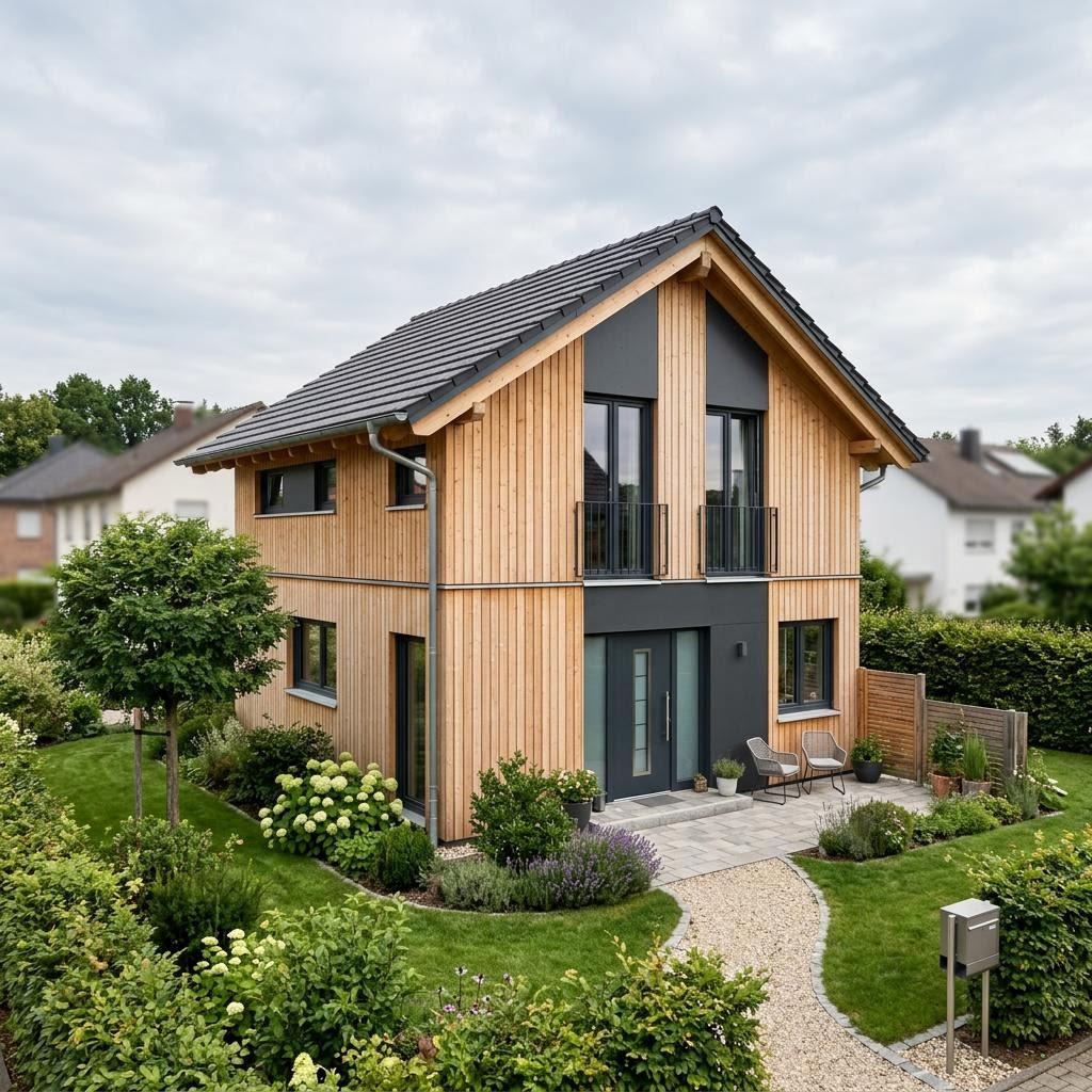 Singlehaus Uno 88 von Bien-Zenker Singlehaus Uno 88 von Bien-Zenker mit Satteldach — kompaktes Fertighaus mit Galerie und 88 m²