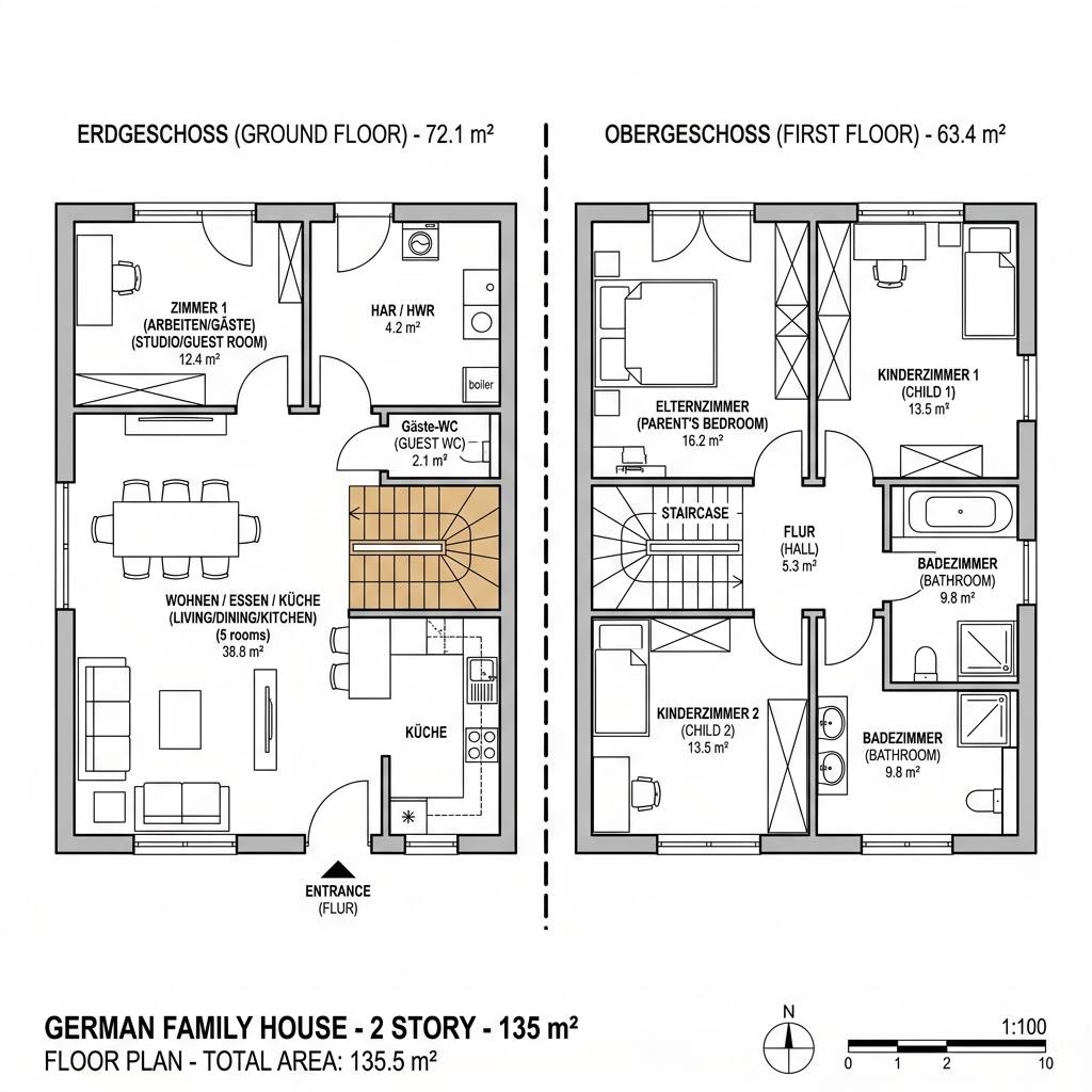 Blockhaus Casa Blockhaus 135 von Rubner Haus — Blockbohlenhaus mit fünf Zimmern und 135 m²