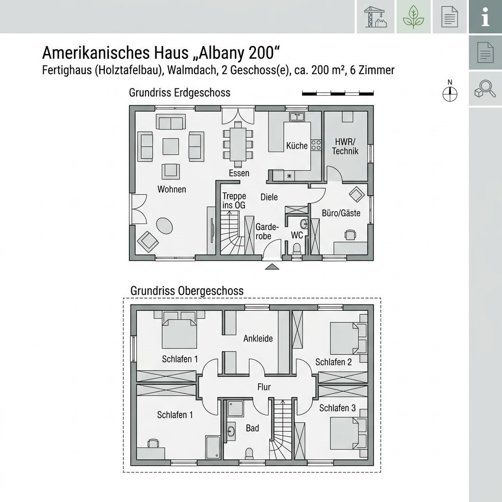 Amerikanisches Haus Albany 200 von Bostonhaus mit Veranda und Doppelgarage