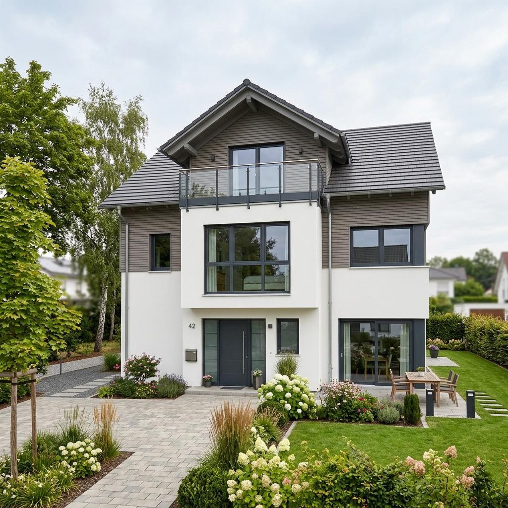 Cascada 138 von Büdenbender Hausbau Einfamilienhaus Cascada 138 von Büdenbender Hausbau als Fertighaus mit Zwerchdach