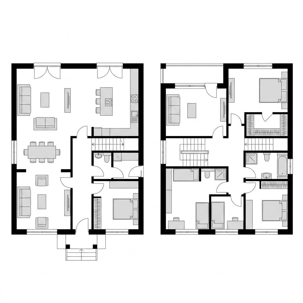 Grundriss Zweifamilienhaus Belando 188 von buedenbender — 188 m², 7 Zimmer