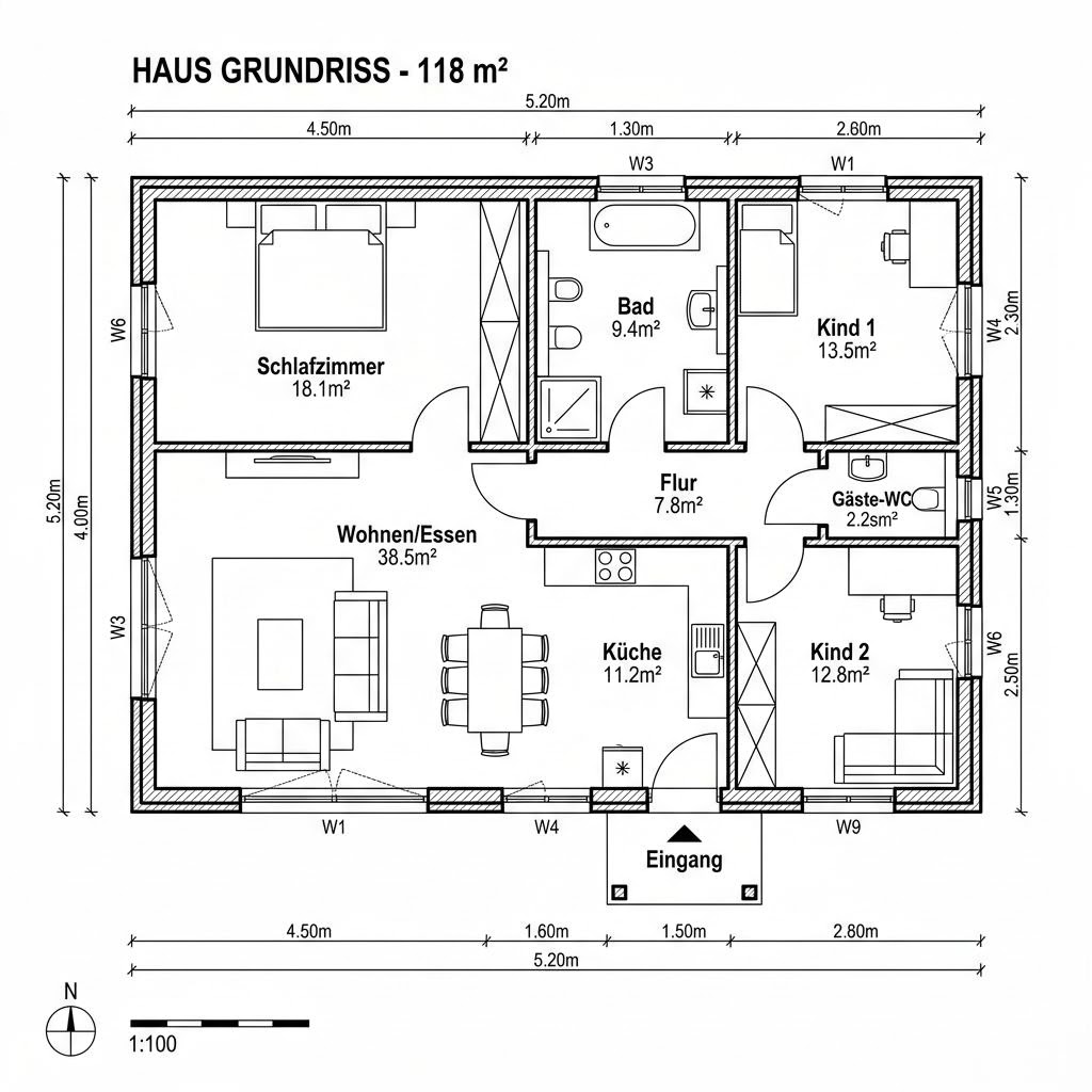 Grundriss Vitalhaus Bungalow 118 Grundriss Vitalhaus Bungalow 118 von Bärenhaus