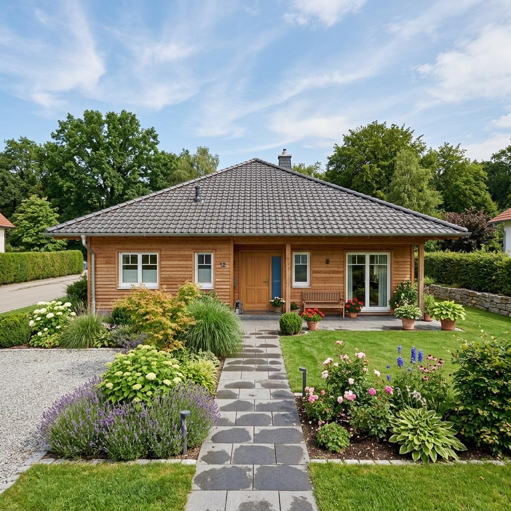 Planungsbeispiel 112SB20 von Bio-Solar-Haus Bungalow Planungsbeispiel 112SB20 von Bio-Solar-Haus — Holztafelbau mit rund 112 m²