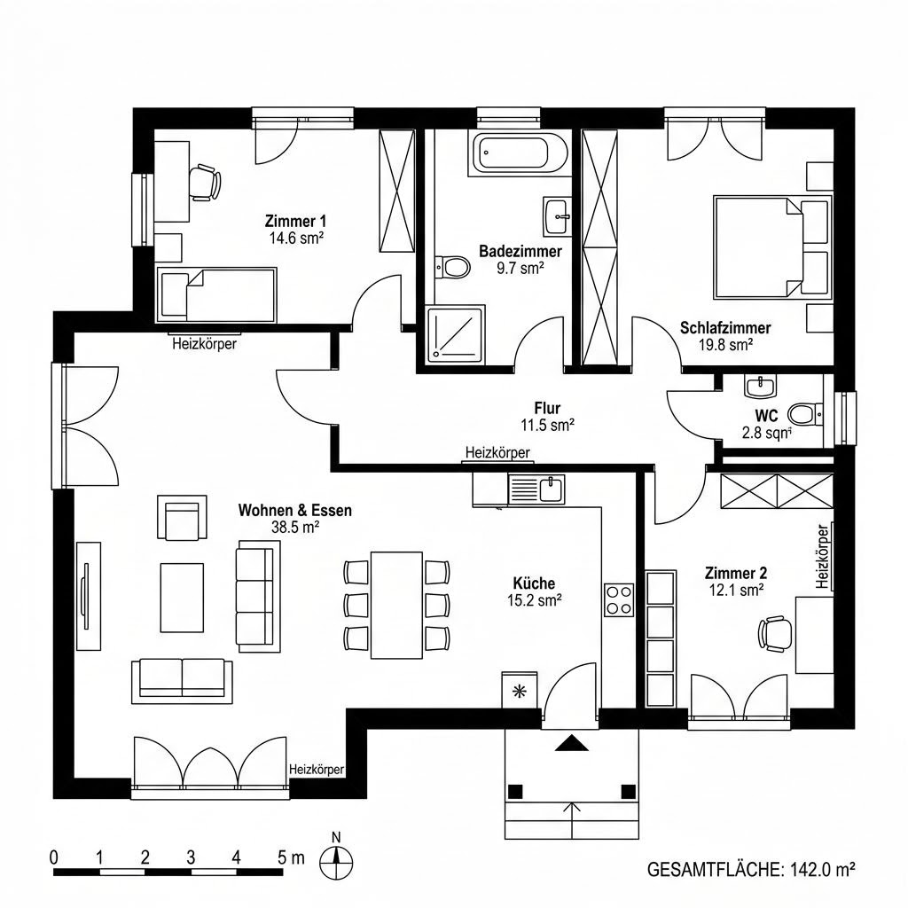 Grundriss GRIFFNER Bungalow von GRIFFNER — 142 m², 4 Zimmer