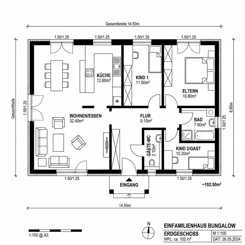 Grundriss FlexHome FH 102 Grundriss FlexHome FH 102 von Haas Fertigbau