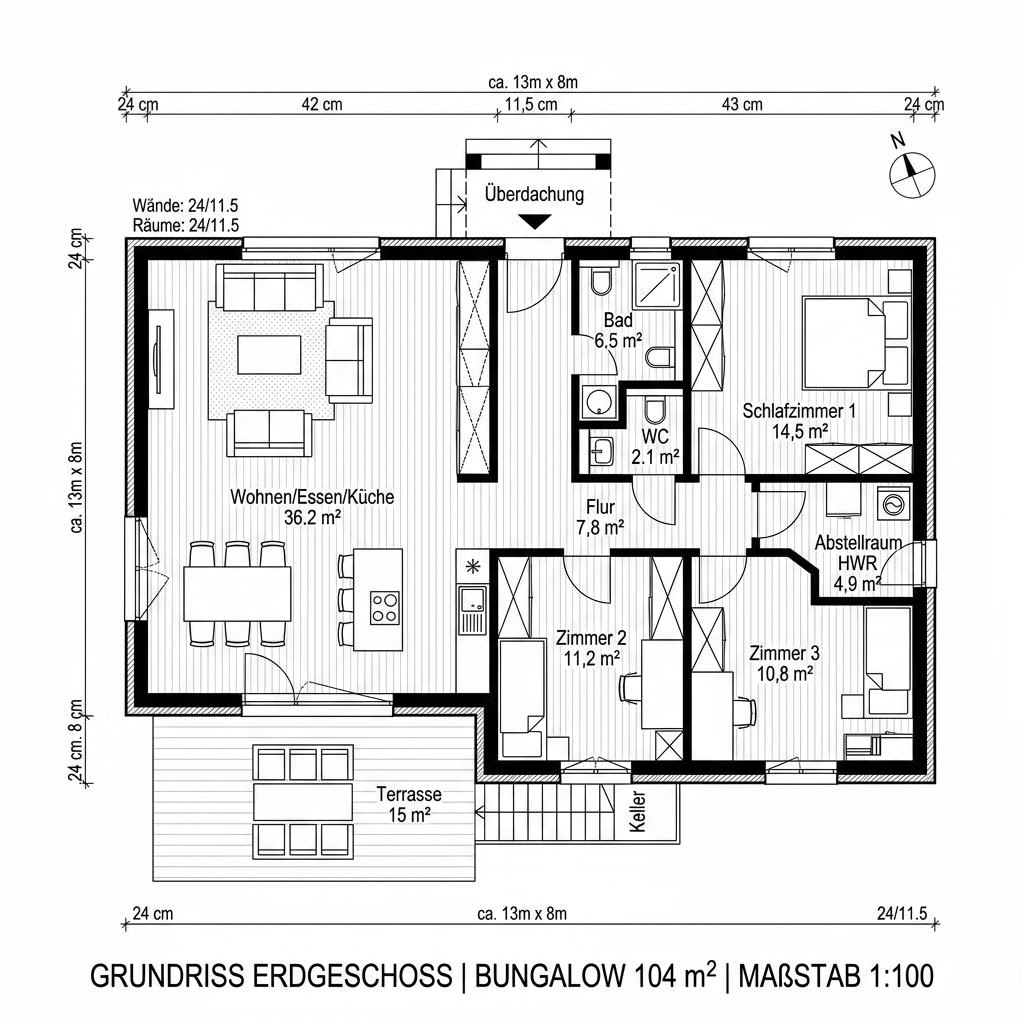 Grundriss Seeshaupt Grundriss Seeshaupt von Isartaler Holzhaus