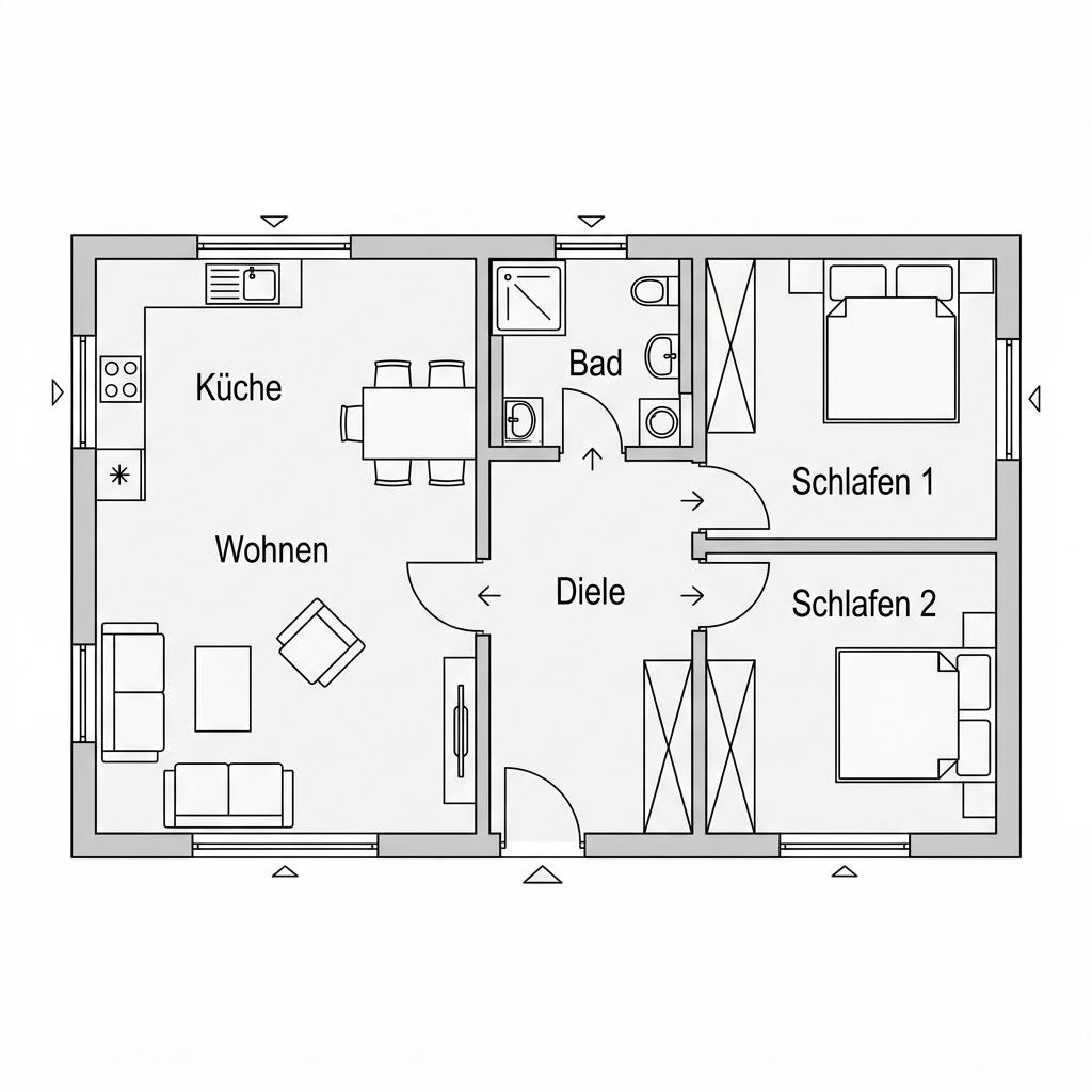 Containerhaus Wohncontainer trio 84 von Containerwerk — Familienhaus aus drei Seecontainern mit Flachdach und 84 m²