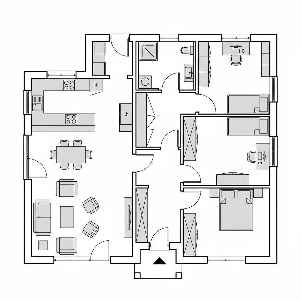 Grundriss Park 127 Bungalow – 127 m² Bungalow mit 4 Zimmern