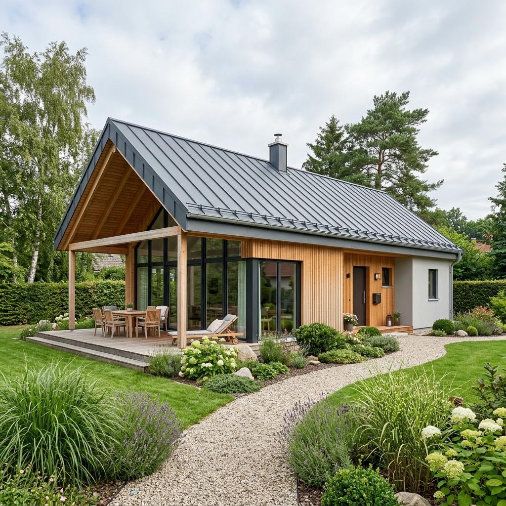 Havblik 84 von Danhaus Deutschland Ferienhaus Havblik 84 von Danhaus Deutschland mit großen Fensterflächen und Satteldach