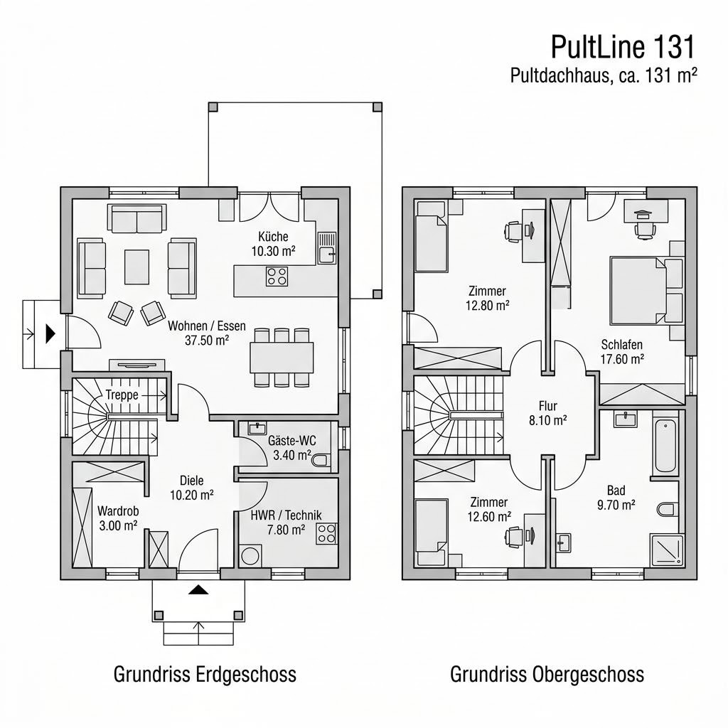 Grundriss PultLine 131 von Danwood