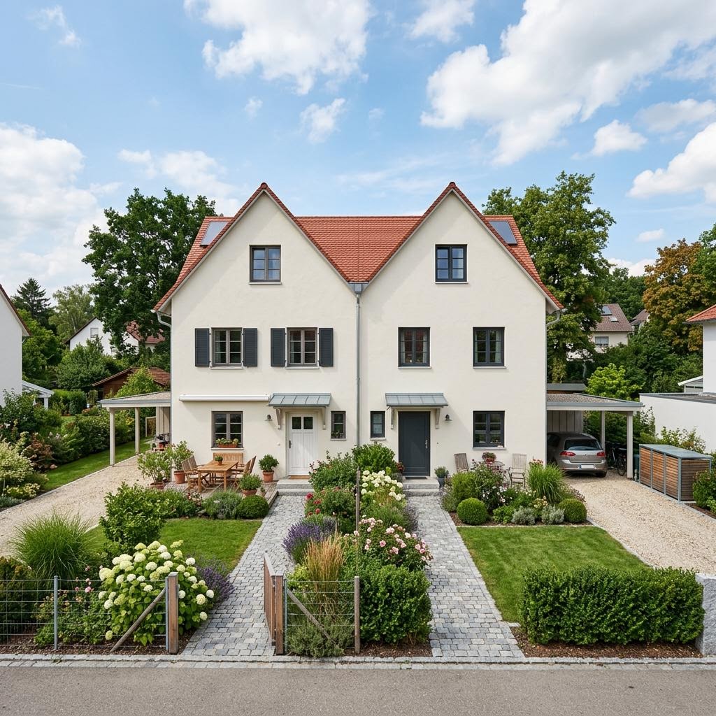Doppelhaus DH 98 Variante B von Baudirekt Architektenhäuser Doppelhaus DH 98 Variante B von Baudirekt Architektenhäuser — Massivhaus mit rund 98 m²
