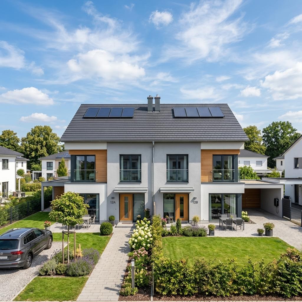 Doppelhaus Block 124 von Deutsche Neubau Doppelhaus Block 124 von Deutsche Neubau — Massivhaus mit Satteldach