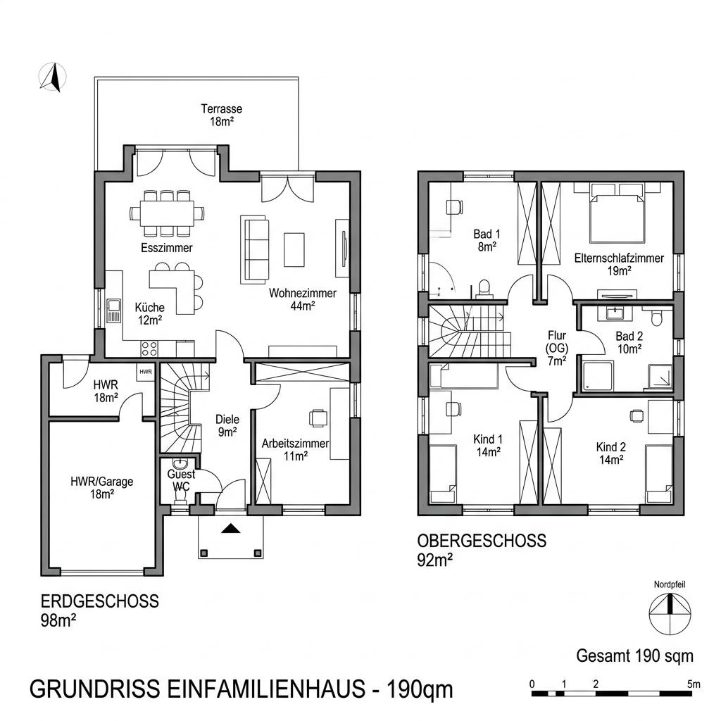 Grundriss Multitalent 190 Doppelhaus von Fertighaus WEISS
