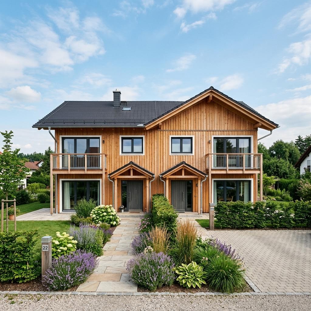 Doppelhaus Duett 136 von Fingerhut Haus — Fertighaus in Holztafelbau mit rund 136 m²