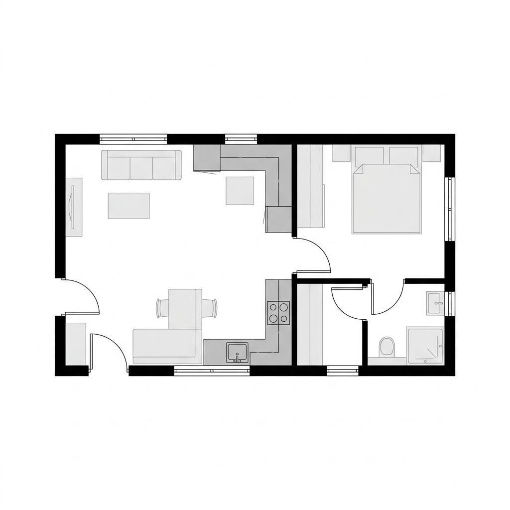 Grundriss Tiny House Loft 34 von dwellii-house — 34 m², 2 Zimmer