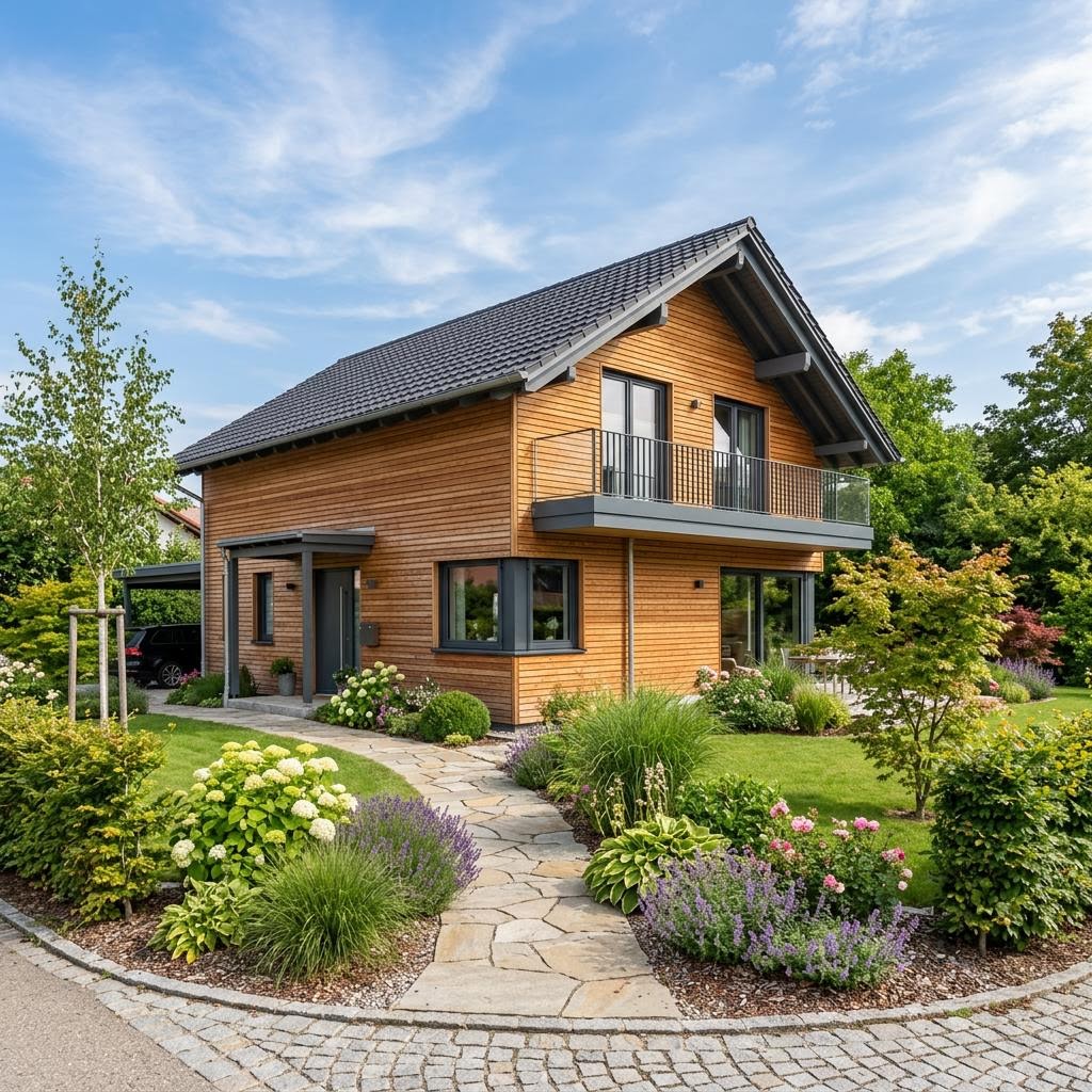 Einfamilienhaus Öko Familie 124 von Beilharz Haus — Fertighaus in Holztafelbau mit rund 124 m²