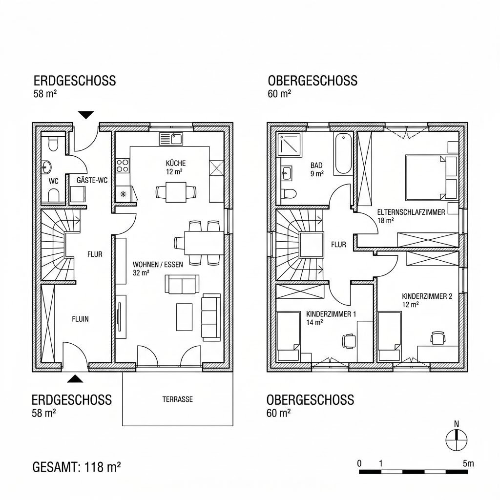 Grundriss Familienhaus Achental 118 Grundriss Familienhaus Achental 118 von Chiemgauer Holzhaus