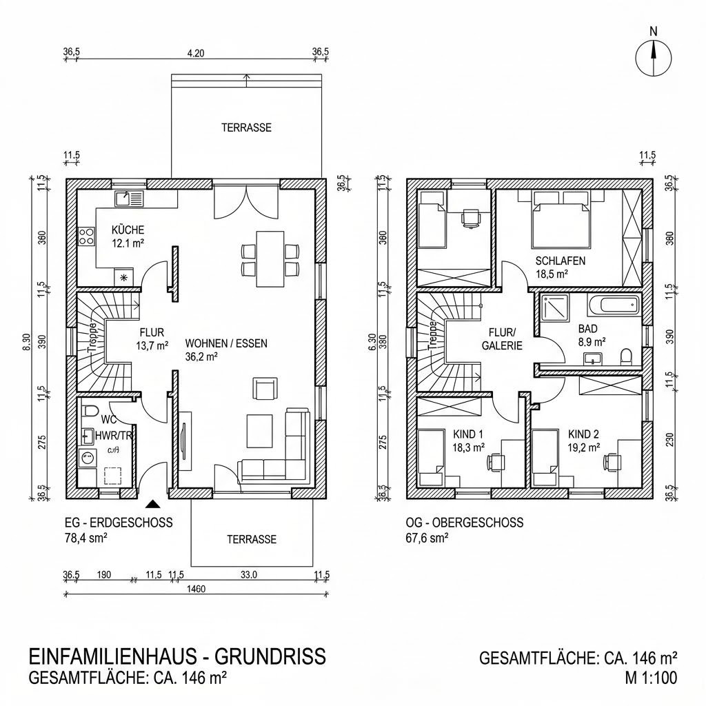 Einfamilienhaus Lichtung 146 von ECO System HAUS — Holzrahmenbau mit rund 146 m²