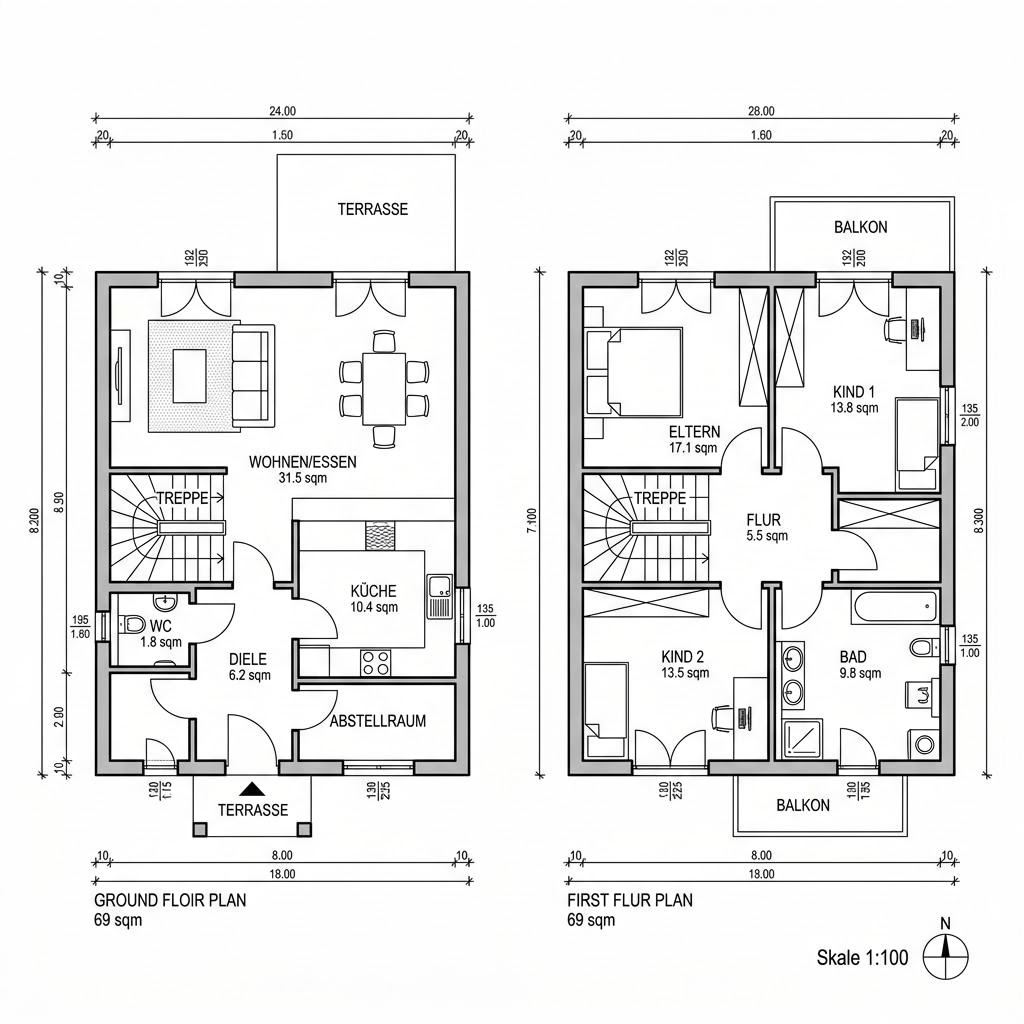Grundriss NEO 300 von FingerHaus — 138 m², 5 Zimmer
