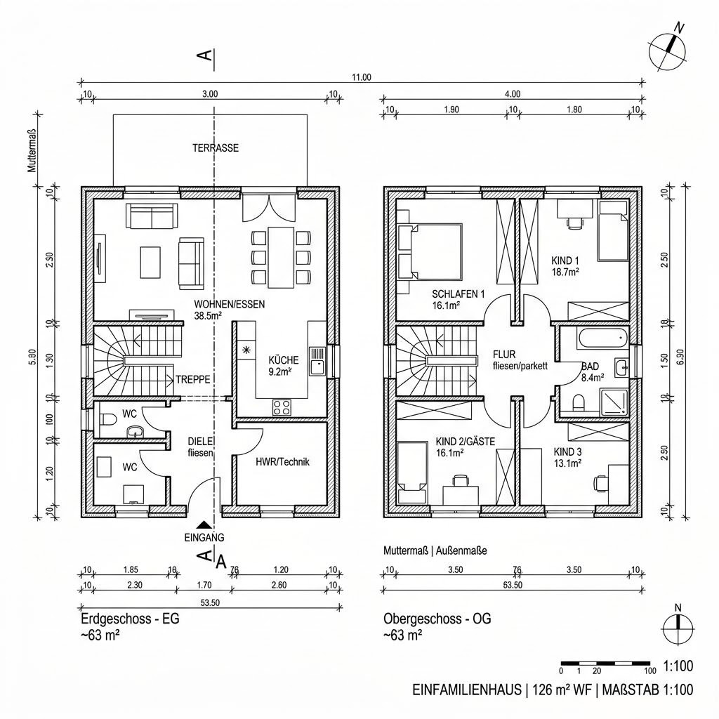 Grundriss Vita 126 von Hanlo Haus