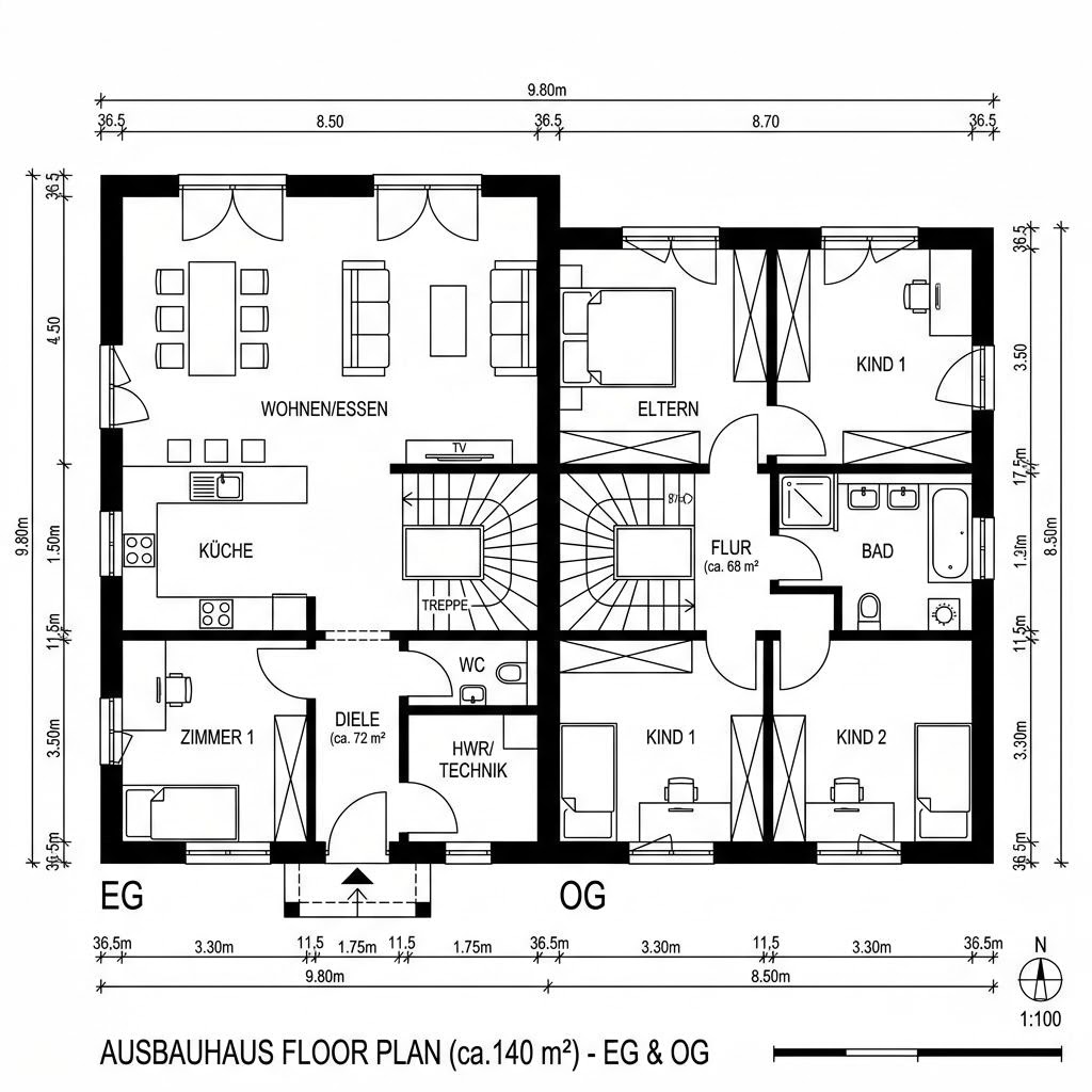 Grundriss Vita 140 Ausbau von Hanlo Haus