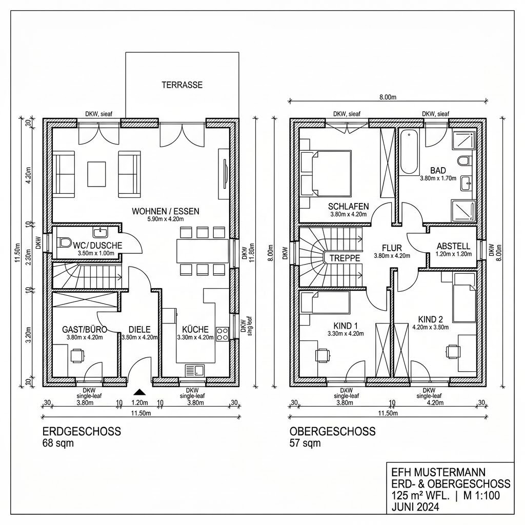 Grundriss VARIANT 25-125 Grundriss VARIANT 25-125 von Hanse Haus