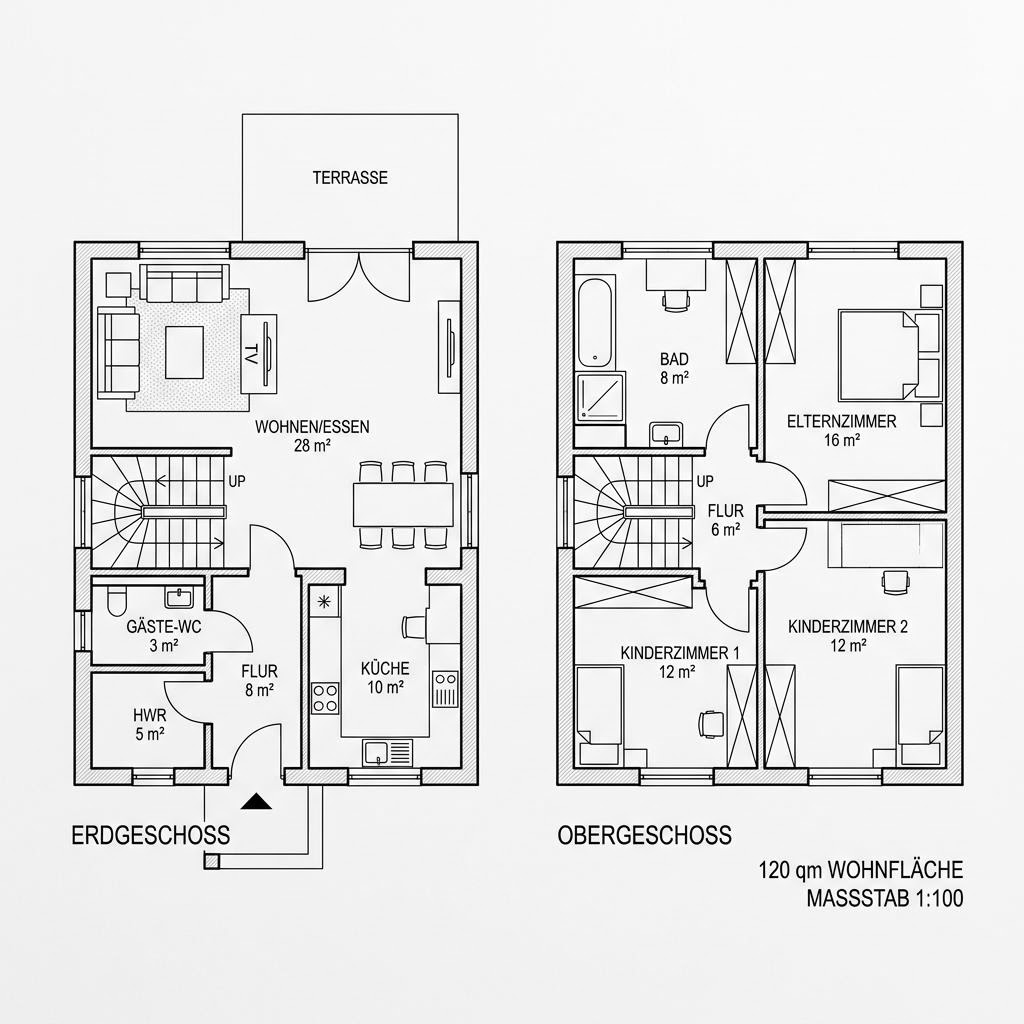 Grundriss TREND 120 von Hartl Haus — 120 m², 4 Zimmer