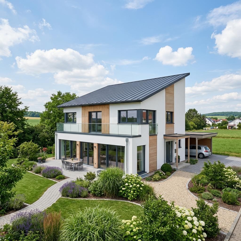 Einfamilienhaus Linea 128 von Heinz von Heiden — Massivhaus mit Pultdach und 128 m²