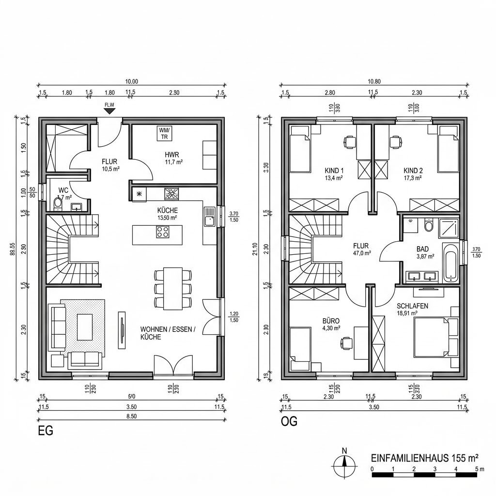 Grundriss Aura 155 von HELMA Eigenheimbau