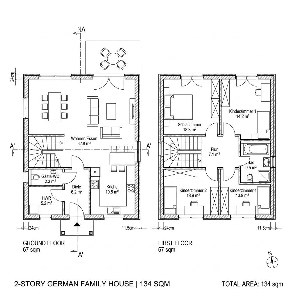 Grundriss Vitalis 134 von Kern-Haus — 134 m², 5 Zimmer