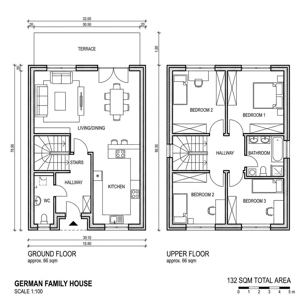Grundriss SatteldachHaus 132 von Kitzlinger Haus