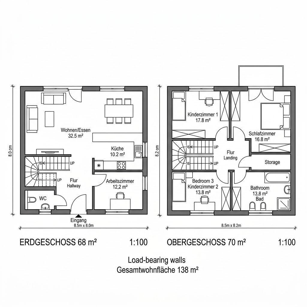 Grundriss Homestory 138 von LEHNER HAUS — 138 m², 5 Zimmer