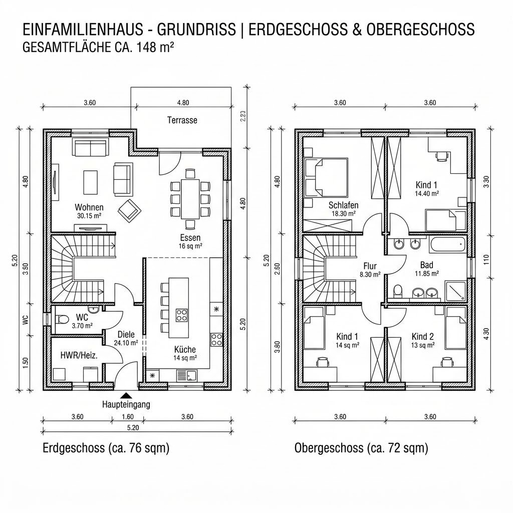 Grundriss Homestory 148 Ausbau von LEHNER HAUS
