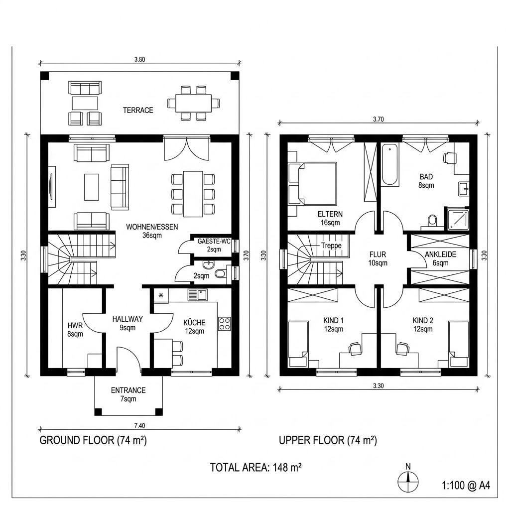 Grundriss FamilyStyle 20.02 S von massa haus