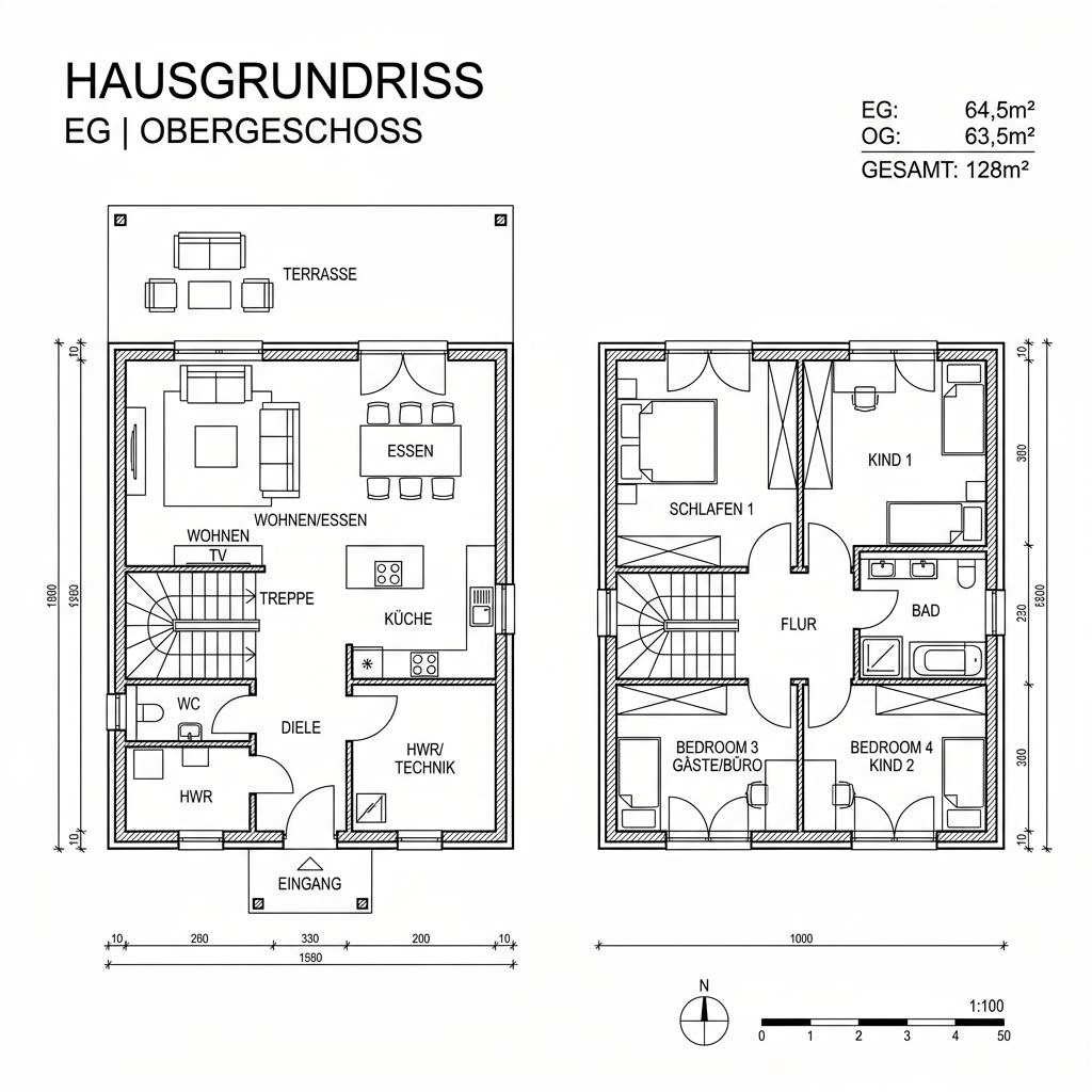 Grundriss Trend 128 von OKAL Haus