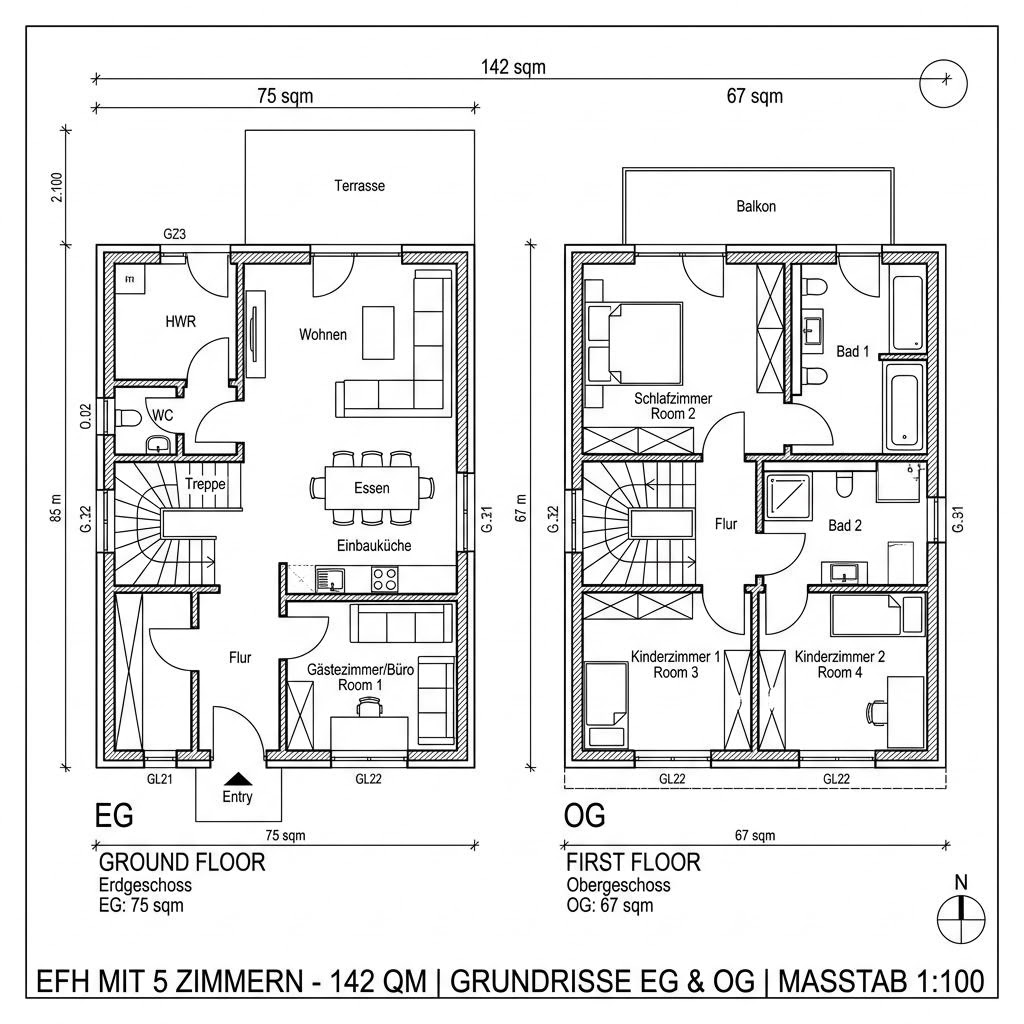 Grundriss Trend 142 von OKAL Haus