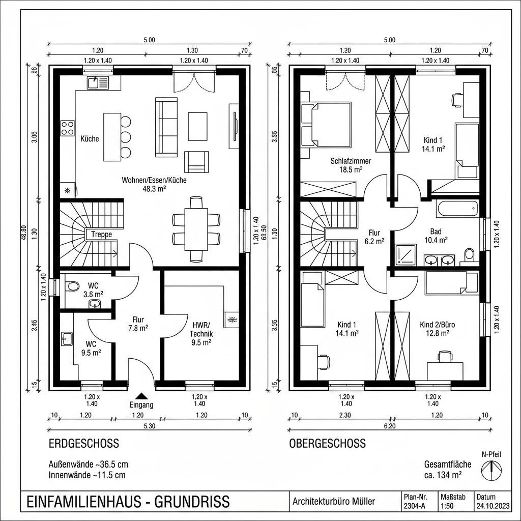 Einfamilienhaus Holzhaus Almblick 134 von Petershaus — Massivholzhaus mit rund 134 m²