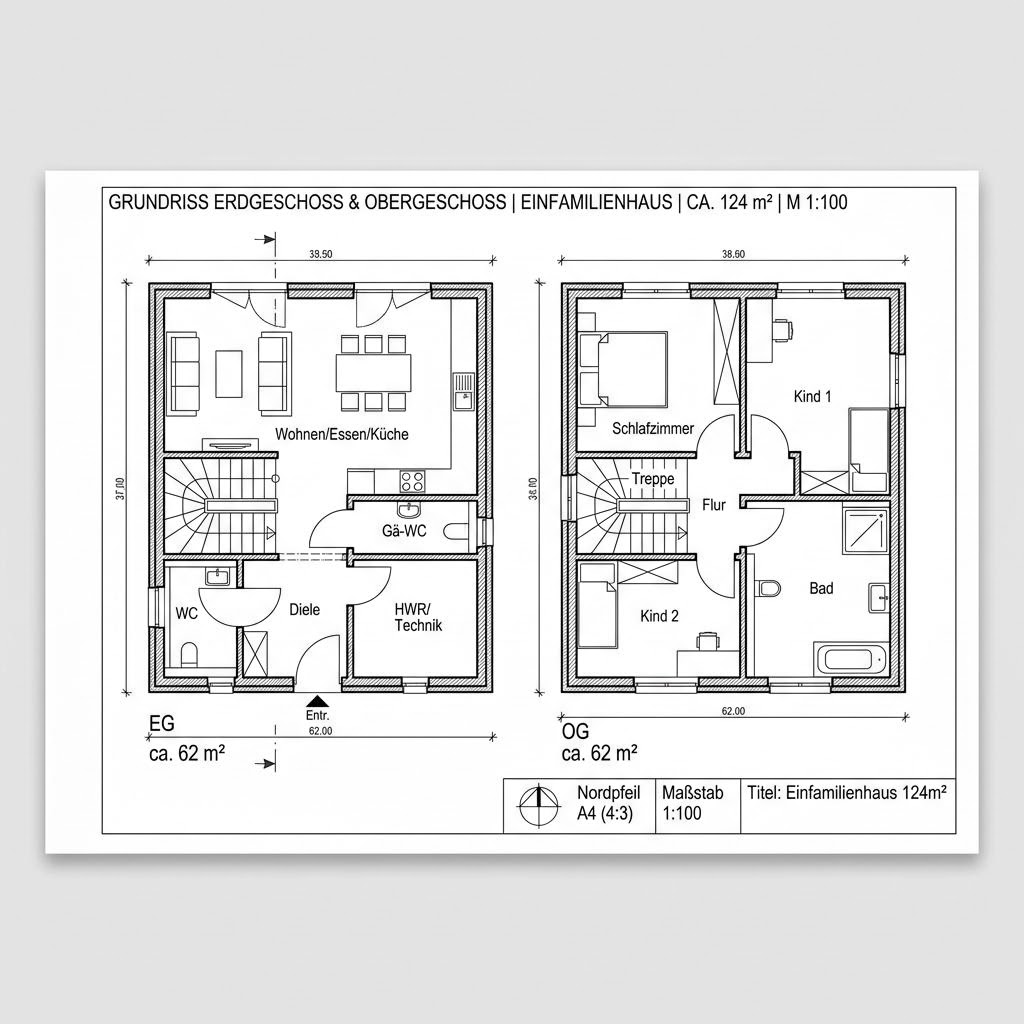 Einfamilienhaus Holzhaus Bergwald 124 von Petershaus — Massivholzhaus mit rund 124 m²