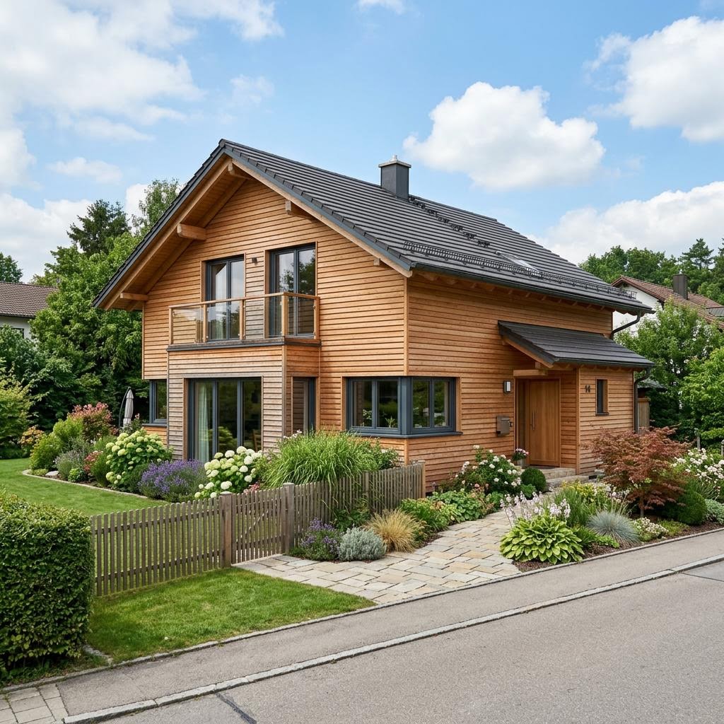 Einfamilienhaus Vollholz Tanne 128 von Petershaus — Massivholzhaus mit rund 128 m²