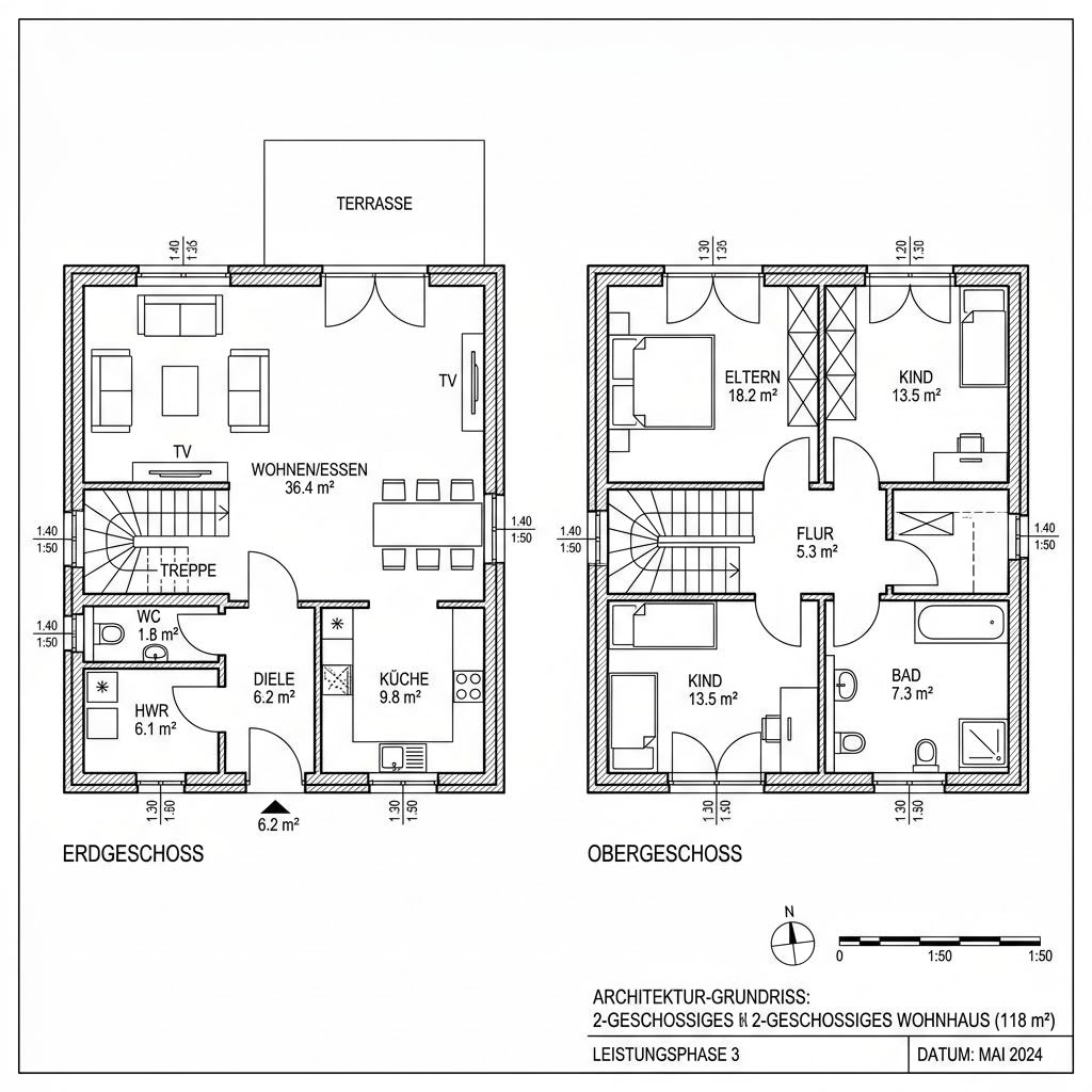 Grundriss Berlin Eck 118 von Roth-Massivhaus — 118 m², 4 Zimmer