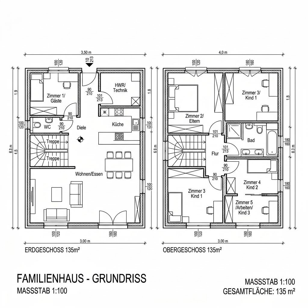 Grundriss Berlin Klassik 135 Grundriss Berlin Klassik 135 von Roth-Massivhaus