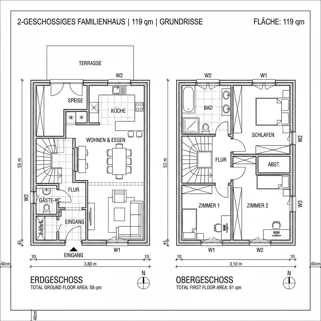 Grundriss SH 119 B von ScanHaus Marlow