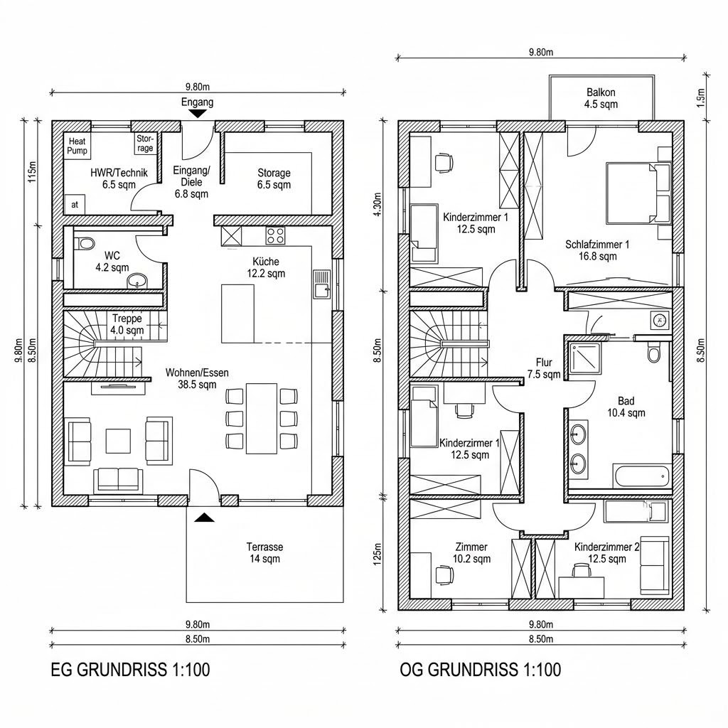 Grundriss SH 140 WB von ScanHaus Marlow